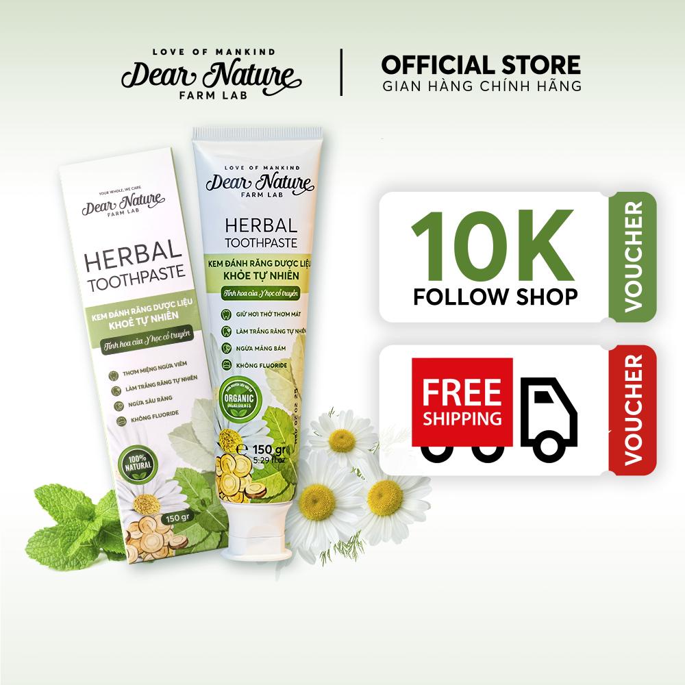 Kem đánh răng thảo dược Dear Nature Khỏe Tự Nhiên làm trắng răng sạch chống hôi miệng viêm nướu