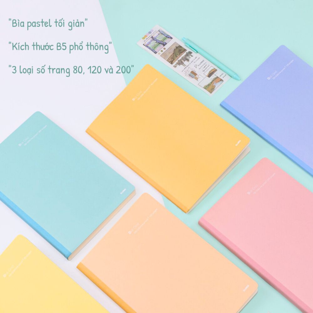 Vở tập viết giấy chấm dot 100gsm tiện lợi 80/120/200 trang may dán gáy B5 KLONG