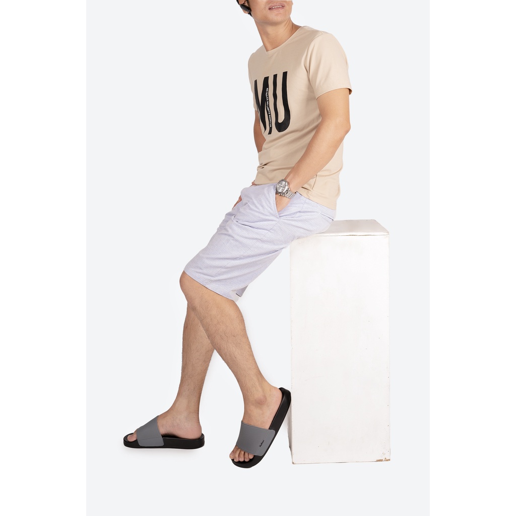 Dép nam nữ quai ngang slipper Pathon PVC đế PU đen quai xám Mẫu SD24