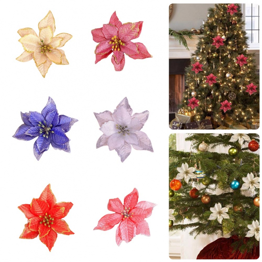 Exquisite Christmas Flower 6 Layer Simulation Ideal for Public Decorations