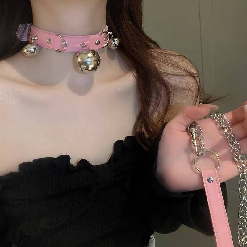 Pu Vòng Cổ choker Dây Da Đính Chuông Phong Cách gothic Quyến Rũ Cho Nữ