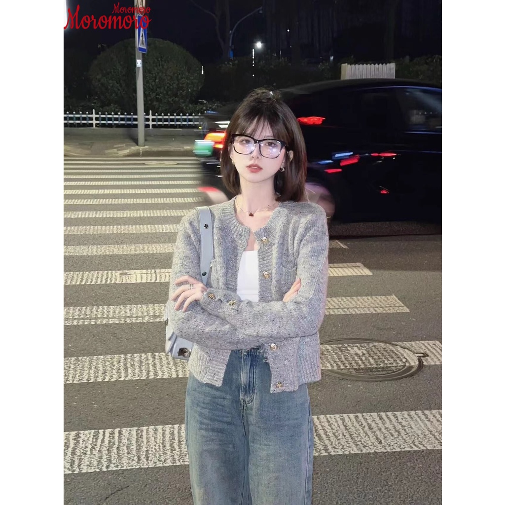 Moromoro Áo Len áo khoác cardigan áo cardigan Thời trang hàn quốc WMY23906AE 37Z230912