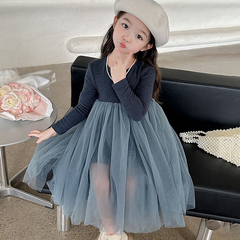 Đầm Công Chúa Dài Tay Thời Trang Xuân Thu Dành Cho Bé Gái