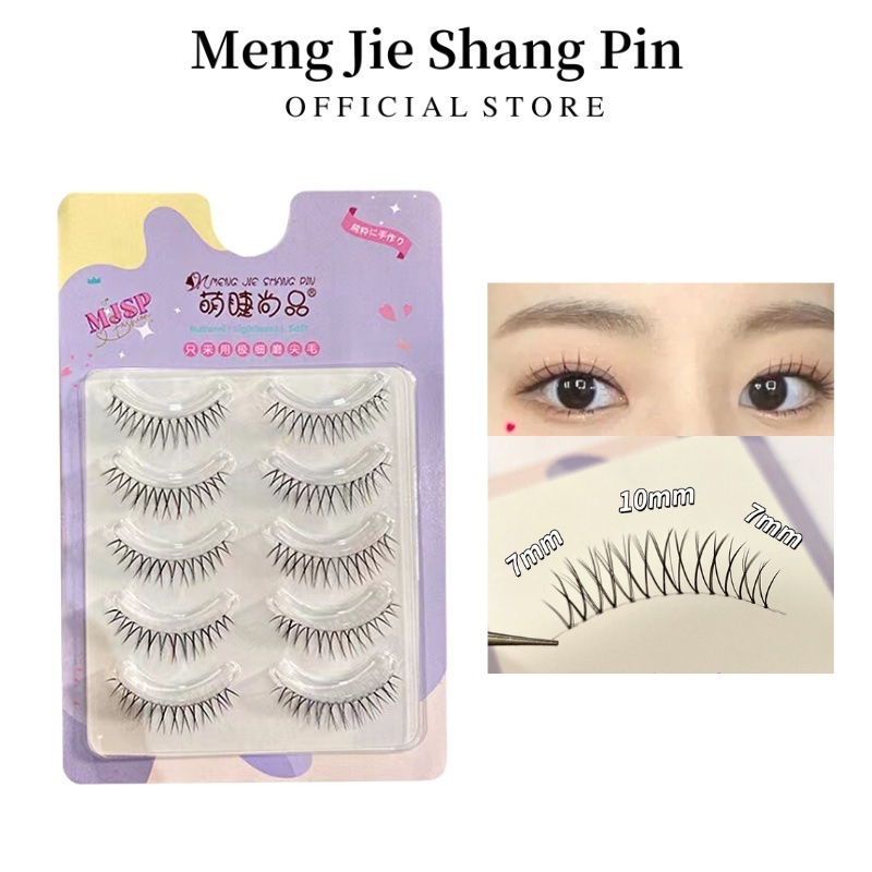 Lông mi giả mengjieshangpin trong suốt thiết kế hình chữ V cho người mới bắt đầu
