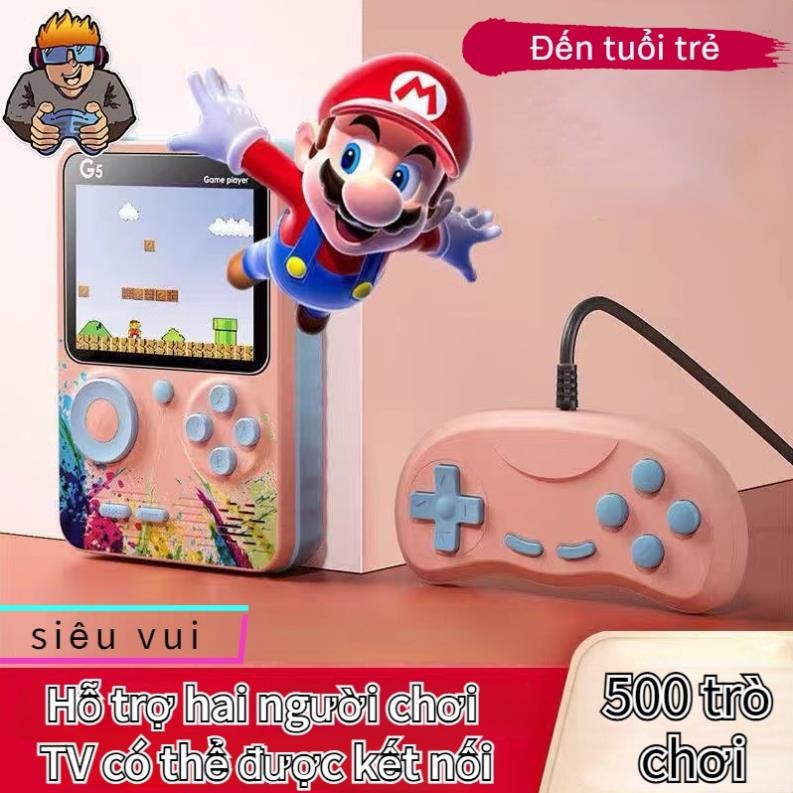 MÁY CHƠI GAME ĐƠN 500 TRÒ G5 X2 - 2 NGƯỜI CHƠI 2 TAY CẦM CHO BÉ