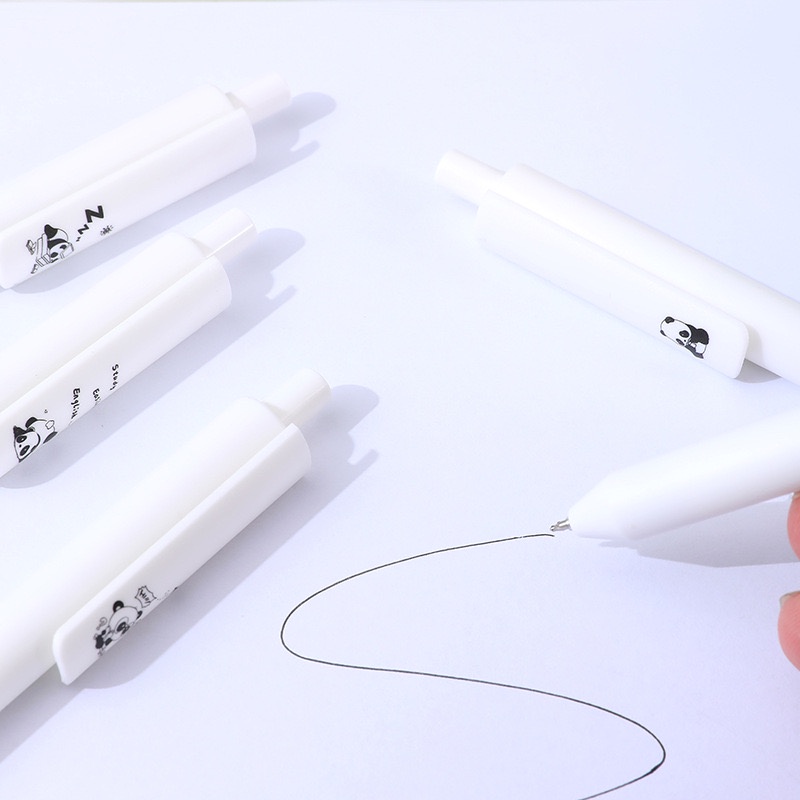 5 Cây Bút Nước Mực Đen Ngòi 0.5mm Hình Gấu Trúc Dễ Thương