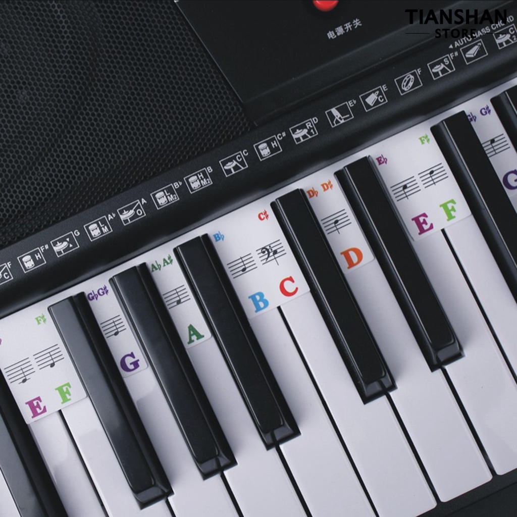 Tianshan Set 61 / 88 Miếng Dán Phím Đàn piano Trong Suốt Chống Xé Dễ Giặt Cho Bé