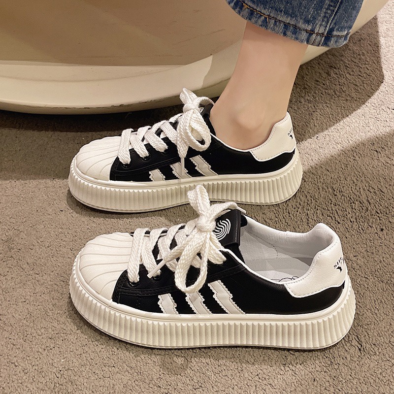 Giày Thể Thao Đế Dày Màu Trắng Thời Trang Xuân Thu 2023 Mới Cho Nữ