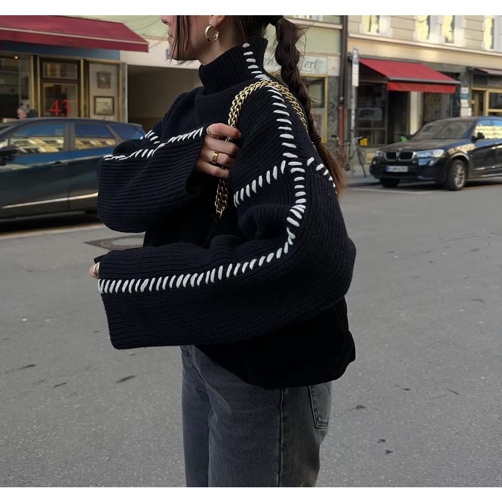 Áo sweater Mùa Thu Hai Dây Phong Cách Mới Kiểu Lười Cho Nữ