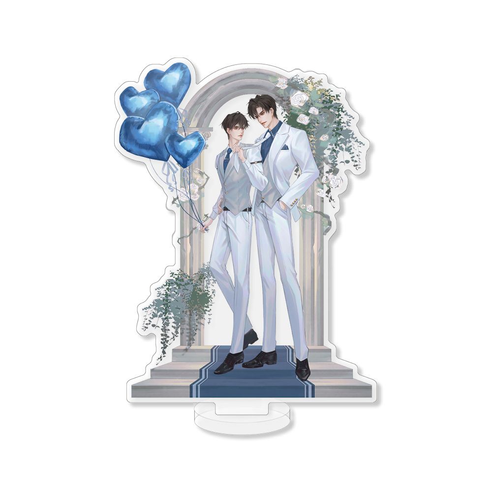 Mô hình Standee Ngụy Trang Học Tra Triêu Du Hạ Triều Tạ Du Manhua BL Trung decor góc học tập để bàn làm việc cao 15cm