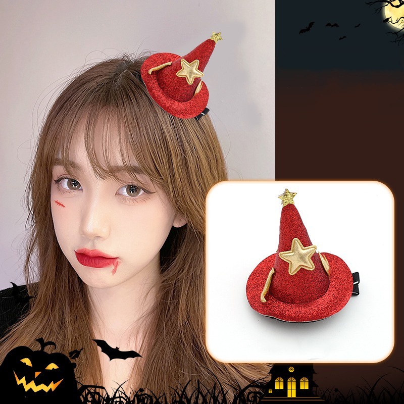Kẹp Tóc Hình Nón Phù Thủy / Dơi / Bí Ngô Vui Nhộn Cho Dịp halloween