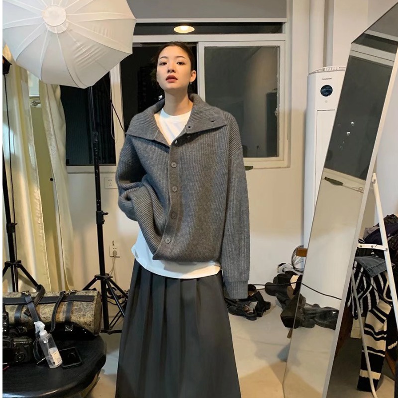 Áo Khoác Len Dài Tay Form Rộng Phong Cách Trẻ Trung Dành Cho Nam