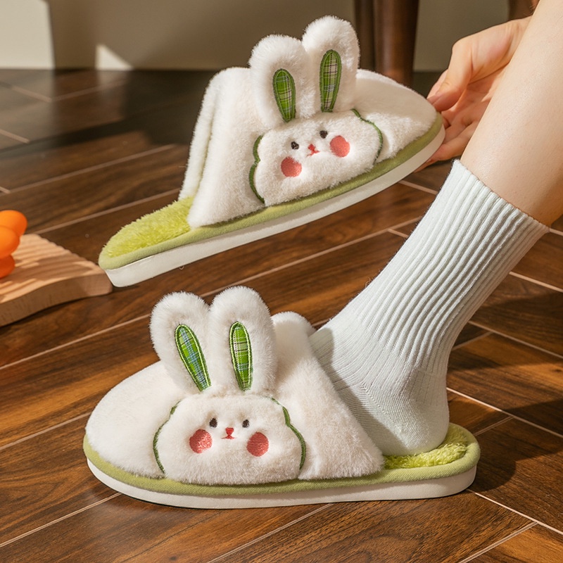 Dép Bông Đi Trong Nhà Hình Thỏ Dễ Thương Thời Trang Mùa Đông 2023