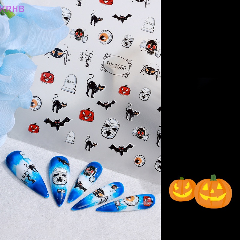 Hình Dán Móng Tay 3d Tự Dính krhb Chủ Đề halloween Độc Đáo