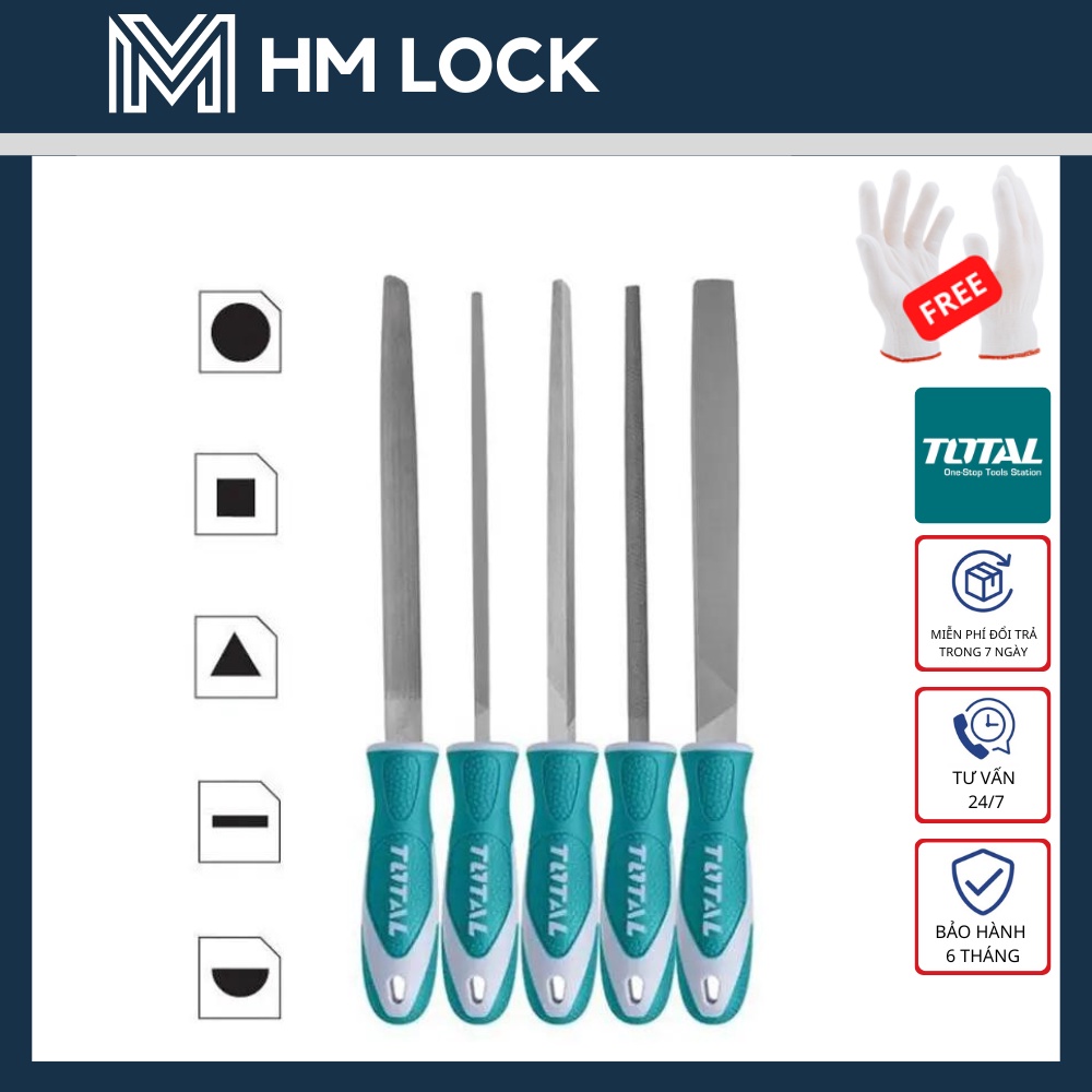 DŨA SẮT HÌNH DẸP, BÁN NGUYỆT, TRÒN, TAM GIÁC, VUÔNG TOTAL - HÀNG CHÍNH HÃNG - HM LOCK