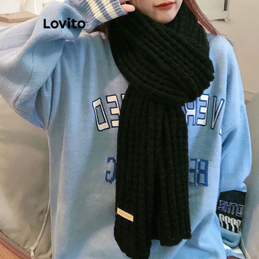 Lovito Khăn quàng cổ trơn thông thường dành cho nữ LNA28282