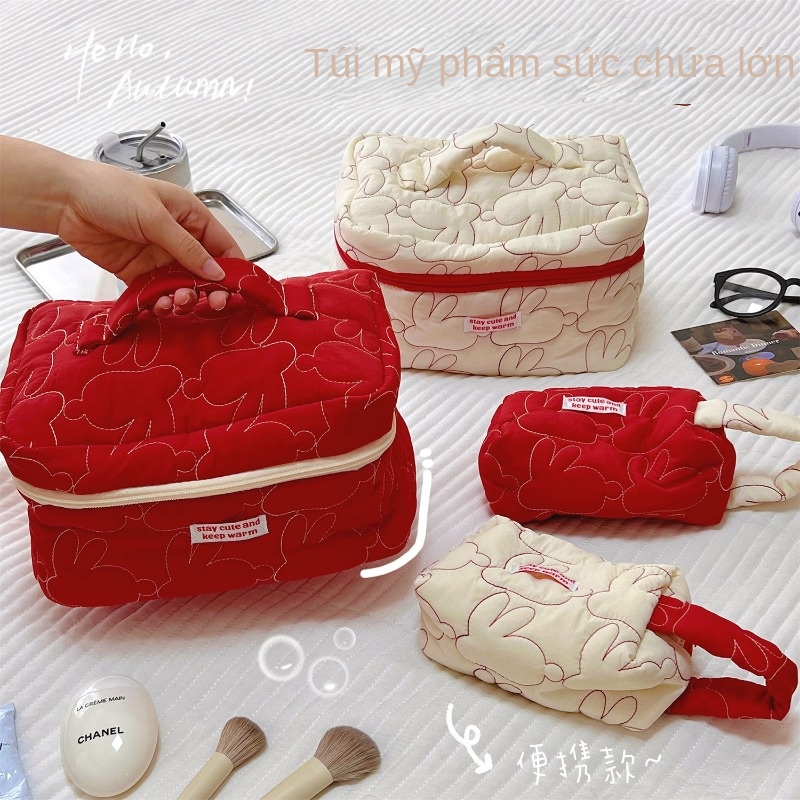 Rich rabbit Túi Đựng Mỹ Phẩm Du Lịch Chất Liệu cotton Hình Thỏ Dễ Thương Xinh Xắn