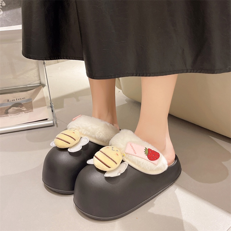 Dép cotton eva Chống Nước In Hình Ong Hoạt Hình Dễ Thương Thời Trang Đi Biển Cho Nữ