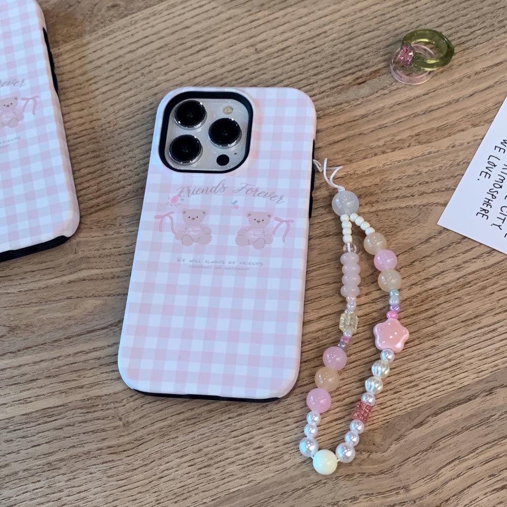 Ốp Điện Thoại Cứng Họa Tiết Gấu Hồng Dễ Thương Cho iphone 11 12 12pro 12promax 13 13pro 13promax 14 14pro 14promax