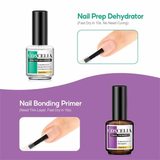 Coscelia 15ml nail prep dehydrator and nail primer set no need of uv led lamp for nail art long lasting
