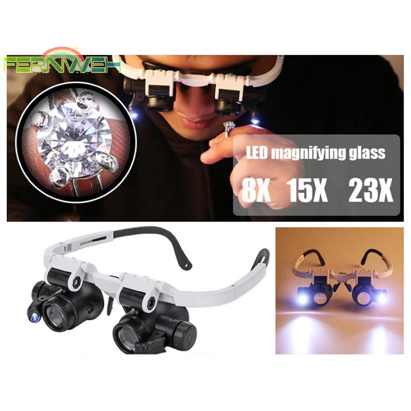 Kính Lúp Phóng Đại 8x 15x 23x Có Đèn led Chuyên Dụng Làm Đồng Hồ Trang Sức