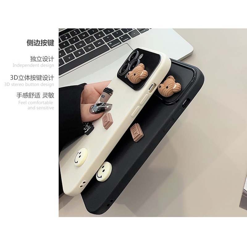 ỐP LƯNG IPHONE Ốp Điện Thoại In Hình Gấu Và Cà Phê Cho iphone15 / 14promax / 13 / 12 / 11 / xr / xs / x / xsmax / 7 / 8plus