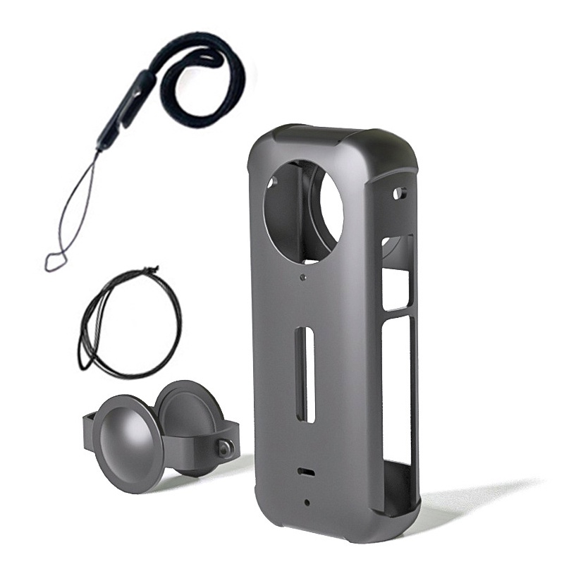 Nắp bảo vệ ống kính bằng silicone mềm và nắp bảo vệ thân cho camera hành động Insta360 X3, phụ kiện 