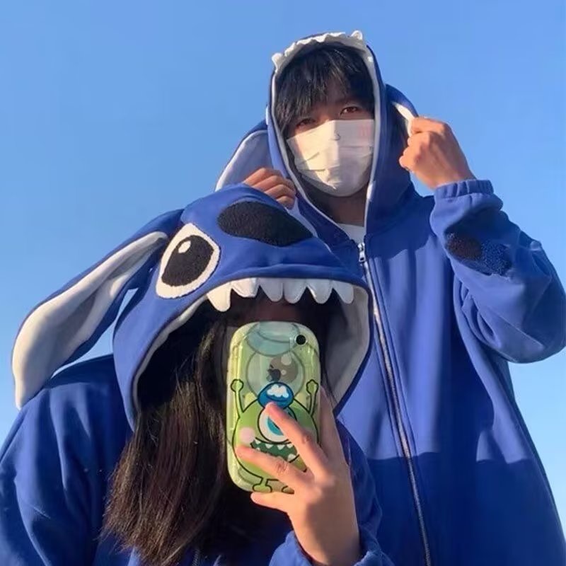 Hoạt Hình Áo Khoác Có Mũ Trùm Dáng Rộng Thời Trang Dành Cho Nữ Và Nam
