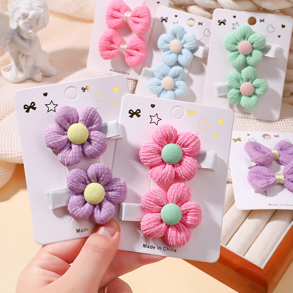 Set 8 Kẹp Tóc Vải Dễ Thương Cho Bé Gái