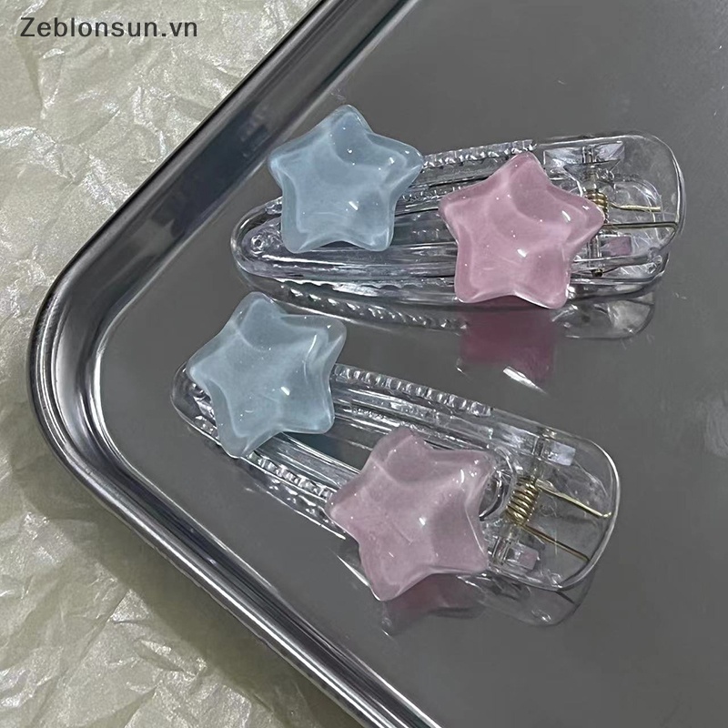 Kẹp Tóc Hình Ngôi Sao Năm Cánh Màu Hồng Xanh Lam Ngọt Ngào Đáng Yêu Dành Cho Nữ y2k