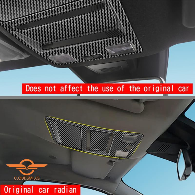 Bộ 2 Miếng Dán Viền Đèn Đọc Sách Bằng abs Họa Tiết Sợi carbon Cho ford ranger 2023 +