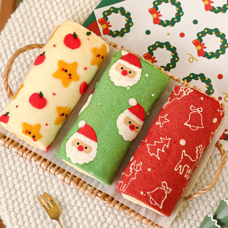 Cuộn Giấy Vẽ Họa Tiết Động Vật / Dâu Tây / cherry Trang Trí Bánh Kem Giáng Sinh