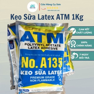 Keo sữa dán atm latex đa năng siêu kết dính 1kg- keo sữa dán giấy dán tường - dán sàn simily - gỗ bịch 1kg