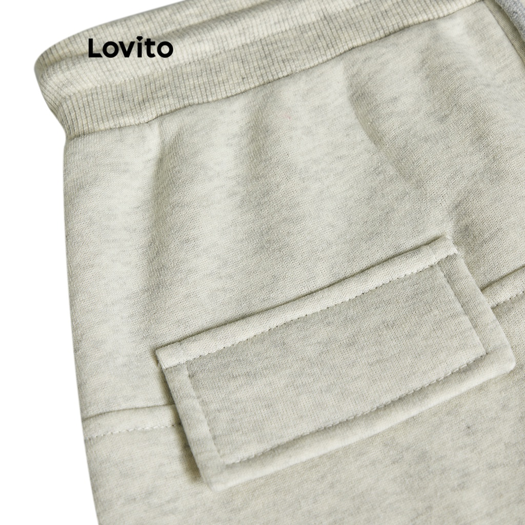 Chân váy Lovito dây rút buộc dây phối túi màu trơn thường ngày cho nữ L64AD070
