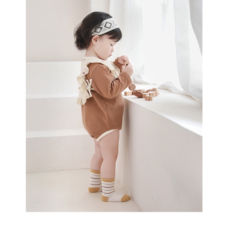 Set 5 Đôi Tất cotton Kẻ Sọc In Chữ Thời Trang Cho Bé