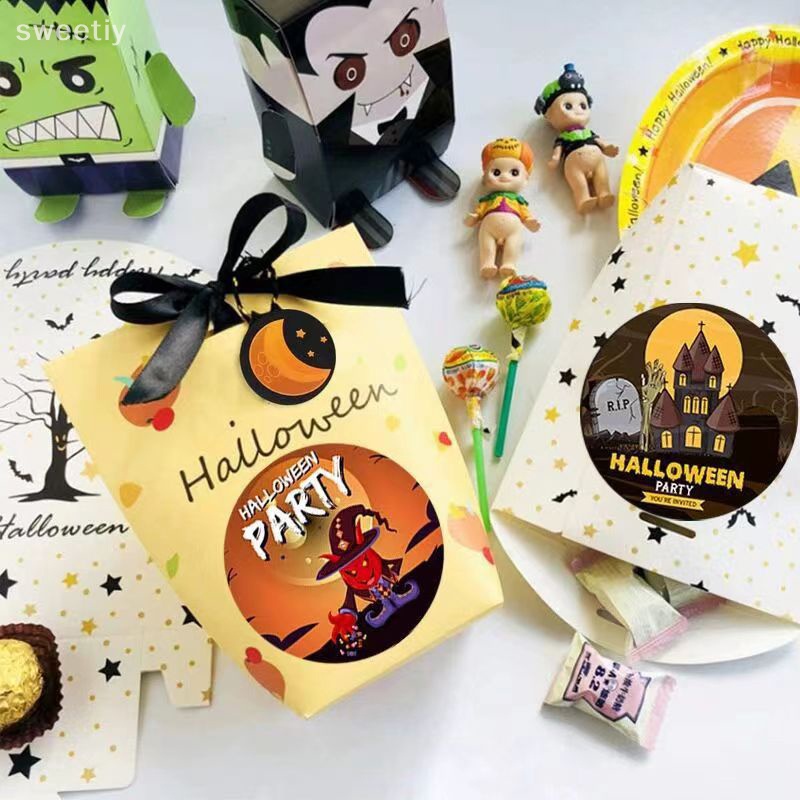 Set 500 sticker 1inch Dán Trang Trí halloween Mới