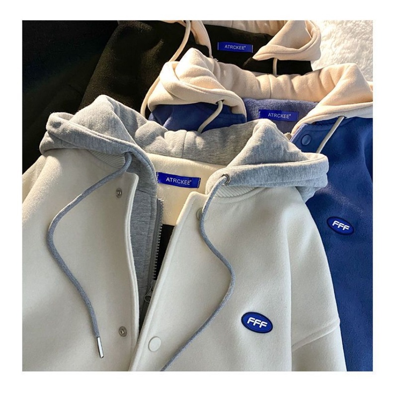 Áo Khoác hoodie Giả Hai Lớp Dáng Rộng Phong Cách harajuku Hàn Quốc Thời Trang Thu Đông 2023
