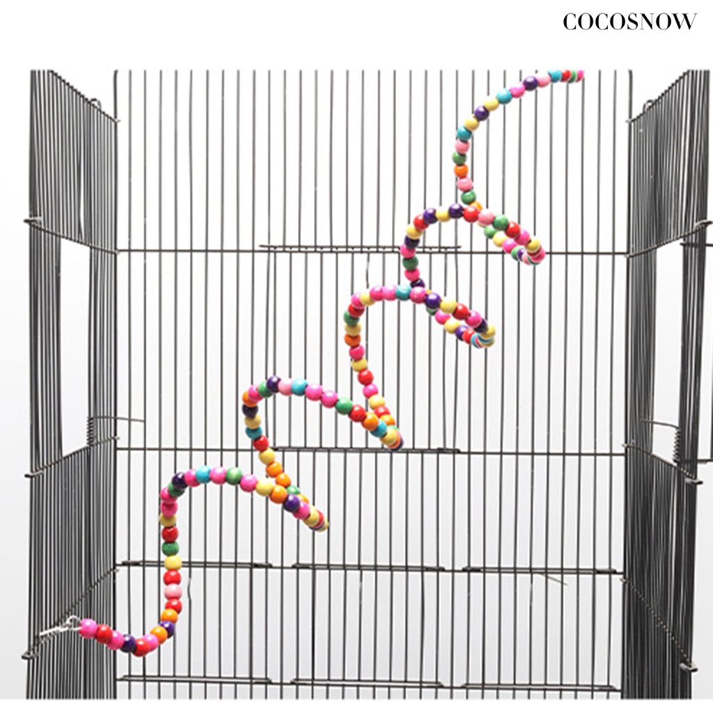 Đồ Chơi Xích Đu Bằng Gỗ Nhiều Màu Sắc Cho Chim Vẹt Leo Trèo