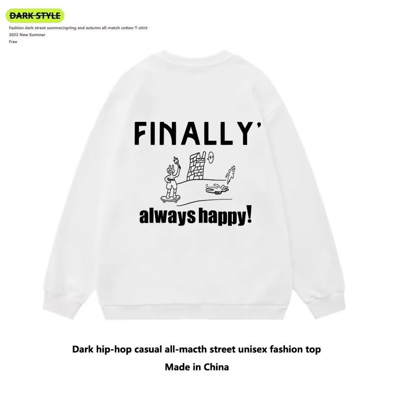 Áo Nỉ Cổ Tròn Dáng Rộng In Hình Sau Lưng Phong Cách Đường Phố Mỹ Thời Trang Mùa Thu 2023 Dành Cho Nam Nữ