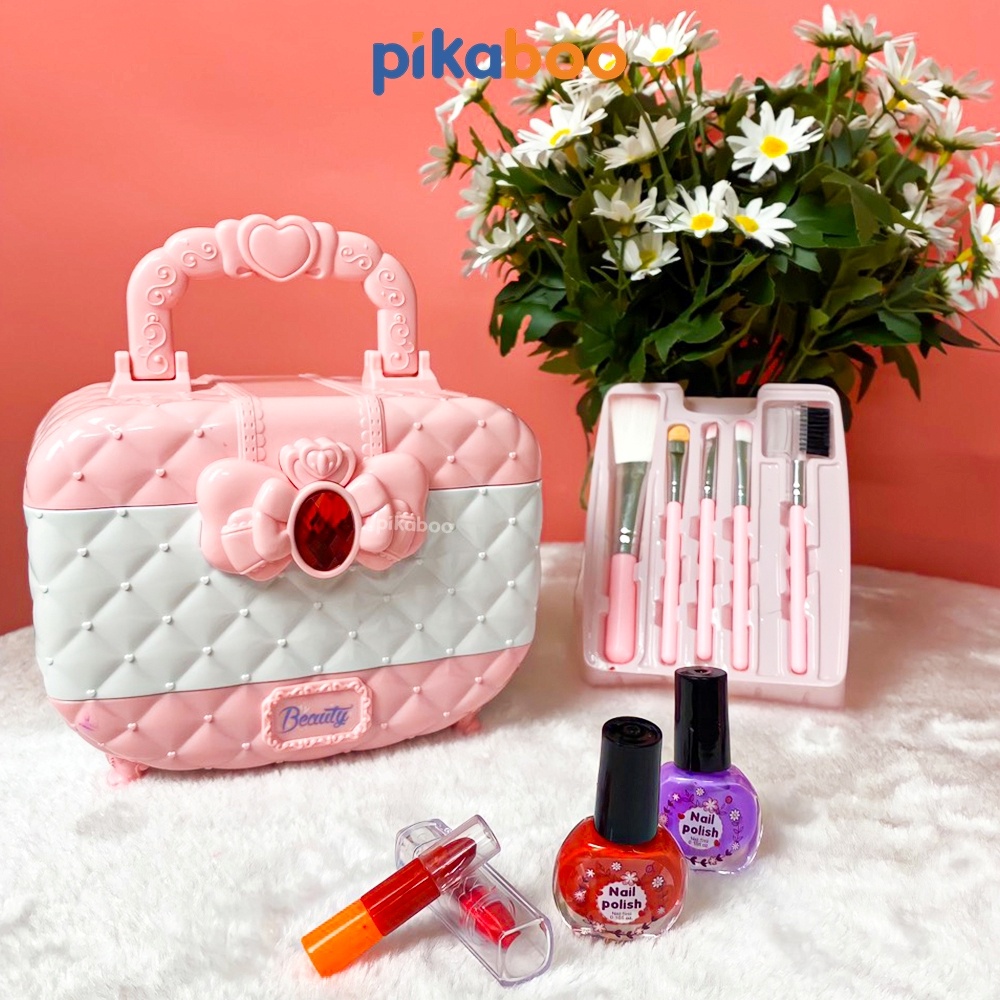 Bộ đồ chơi trang điểm cho bé gái Pikaboo, đồ chơi trang điểm thật cho bé gái màu