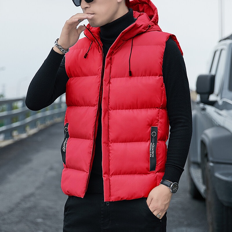 Áo Khoác Phao Sát Nách Cổ Đứng Đệm cotton Dày Giữ Ấm Thời Trang Thu Đông Cho Nam