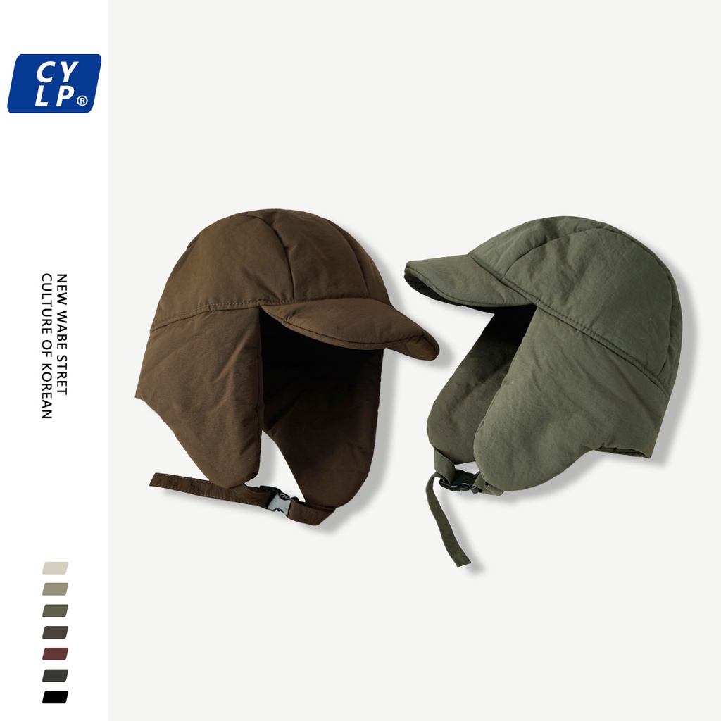 Mũ Phi Công Vải cotton Giữ Ấm Tai Phong Cách Hàn Quốc Đơn Giản Thời Trang Mùa Đông Cho Nam