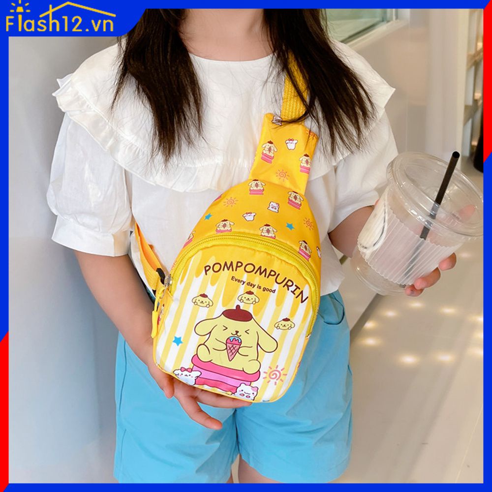 Túi đeo chéo Sanrio Cinnamoroll Túi xách trẻ em Túi ngực đeo vai Kuromi Messenger Hello Kitty Things Ba lô du lịch thời trang flash12_vn