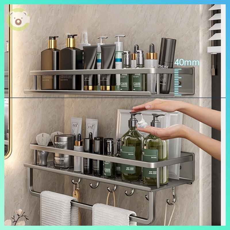 Kệ nhà tắm nhà bếp dán tường đa năng tiện lợi，kệ dán tường chất liệu nhôm cao cấp