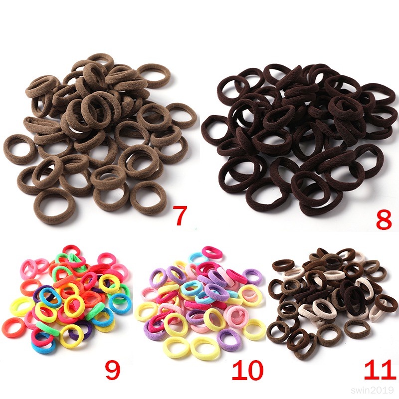Set 50 Dây Thun Cột Tóc Co Giãn Nhiều Màu