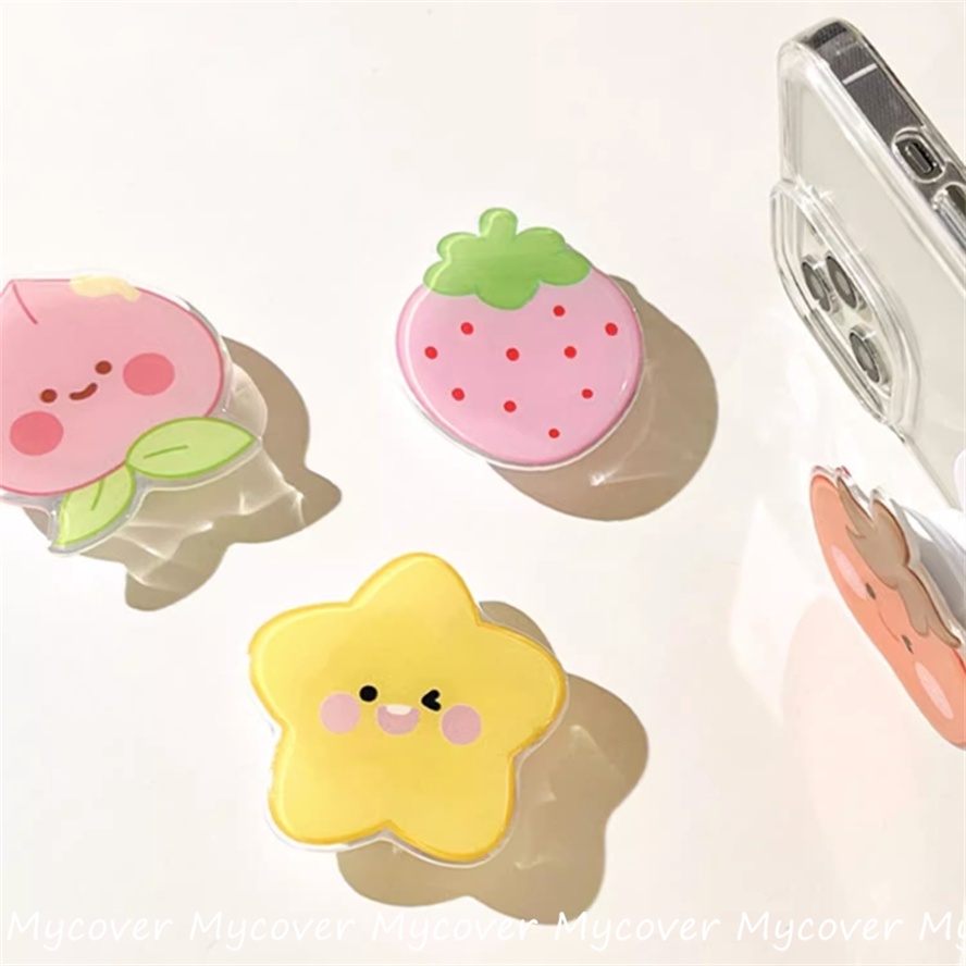 Giá Đỡ Điện Thoại Hình Ngôi Sao / Dâu Tây / Đào / Quả Đào Ngọt Ngào Dễ Thương Phù Hợp Với Mọi Loại Điện Thoại
