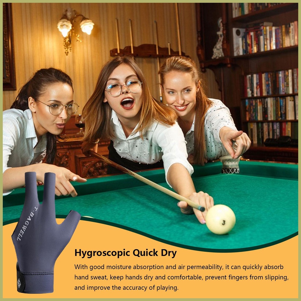 Găng Tay Hở Ngón Chống Trượt Thấm Hút Mồ Hôi Khi Chơi Bida