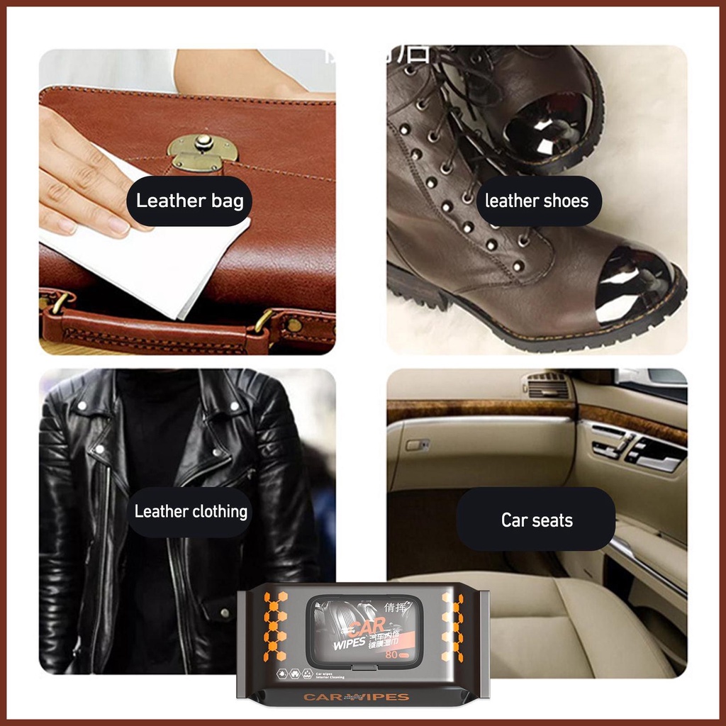 Set 80 Khăn Ướt Lau Vệ Sinh Nội Thất Xe Hơi haoyisvn Đa Năng