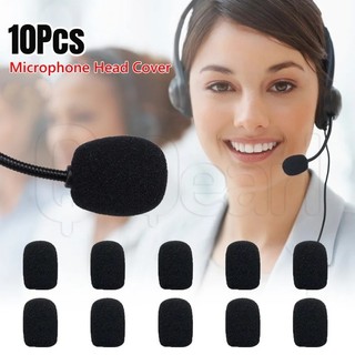 Bộ 10 vỏ xốp bọc bảo vệ micro màu đen mini chống ồn thay thế tiện dụng cho họp mic / giáo viên