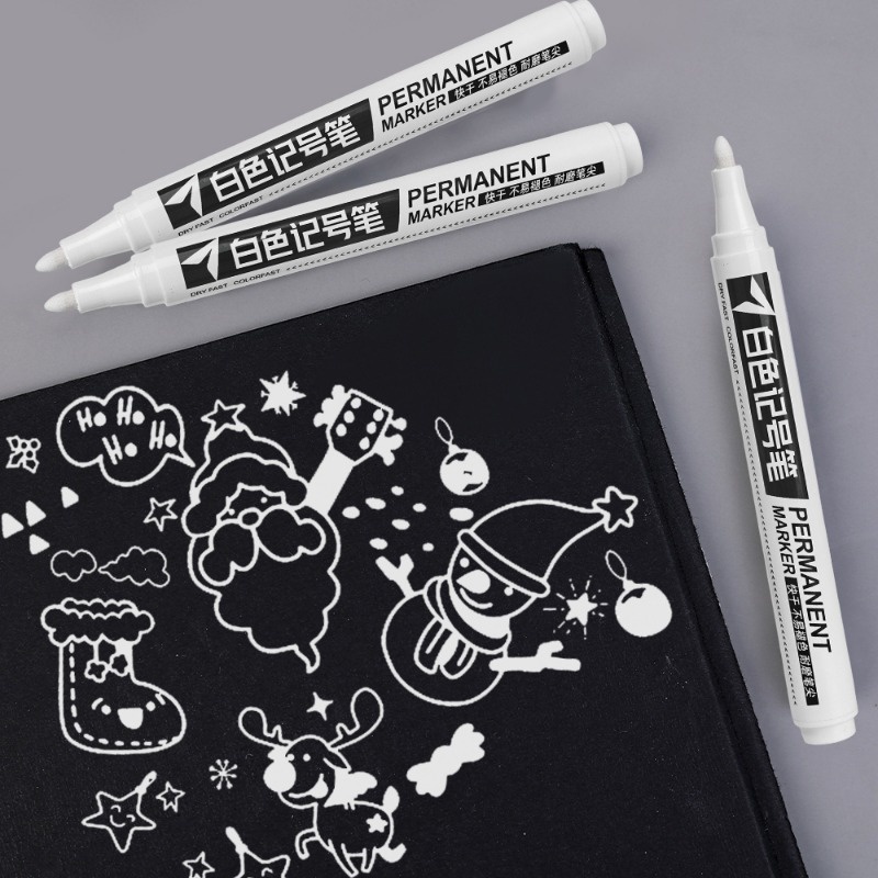 Bút Lông Viết Bảng Ký Chống Thấm Nước Nhanh Khô / Bút Đánh Dấu Màu Trắng Dành Cho Văn Phòng / Học Sinh